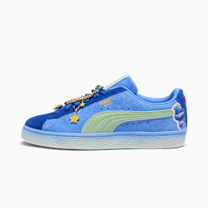 PUMA x CARE BEARS x SESAME STREET Basket Women's "Grumpy Grouchy" Sneakers, Vivid Blue-Dusky Blue-Pure Green, extralarge